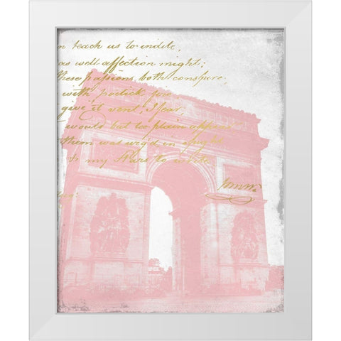 Paris in Pink 2 White Modern Wood Framed Art Print by Kimberly, Allen
