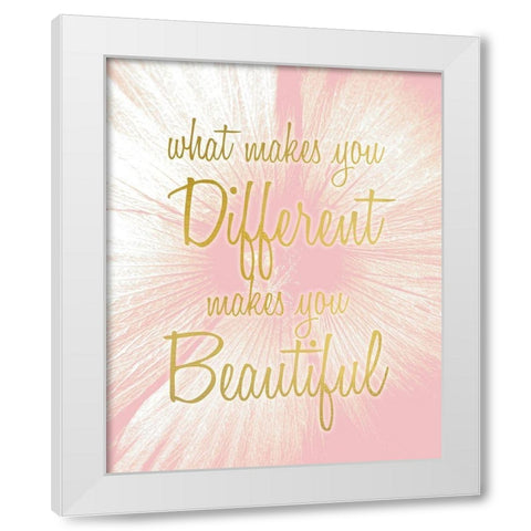 What makes you Beautiful White Modern Wood Framed Art Print by Kimberly, Allen