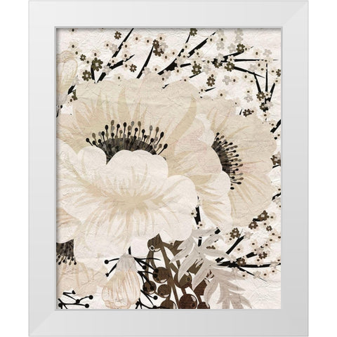 Cream Bloom 1 White Modern Wood Framed Art Print by Kimberly, Allen
