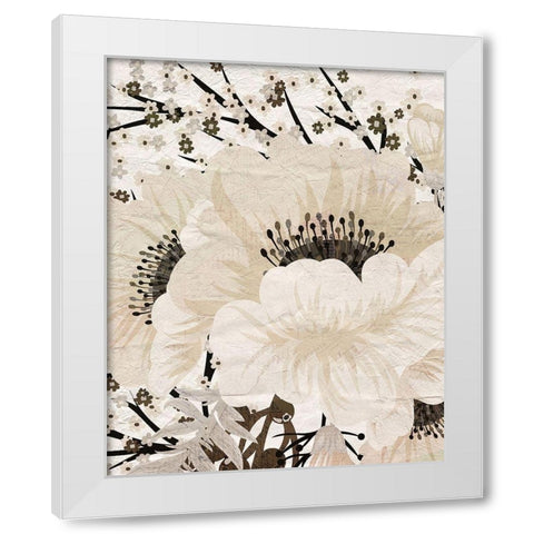 Cream Bloom 2 White Modern Wood Framed Art Print by Kimberly, Allen