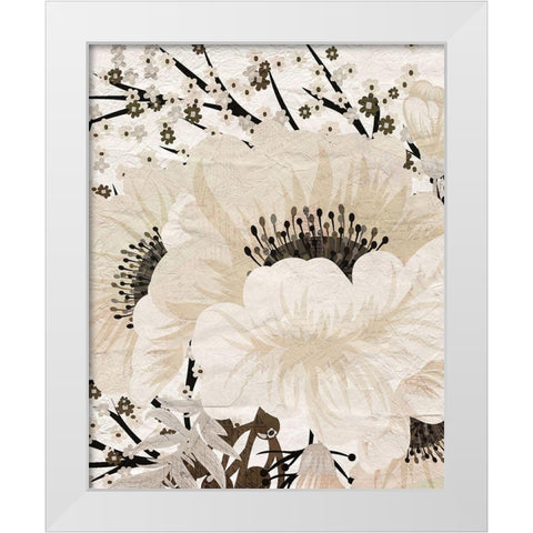 Cream Bloom 2 White Modern Wood Framed Art Print by Kimberly, Allen