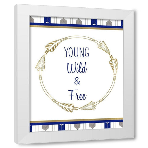 Indigo Dreamer 6 White Modern Wood Framed Art Print by Kimberly, Allen