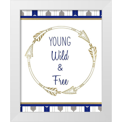 Indigo Dreamer 6 White Modern Wood Framed Art Print by Kimberly, Allen