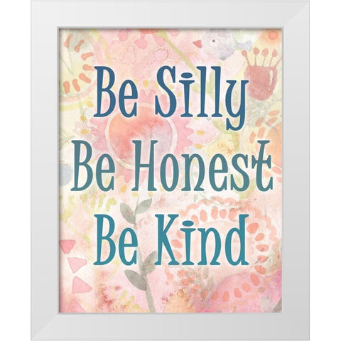 Be Silly White Modern Wood Framed Art Print by Kimberly, Allen