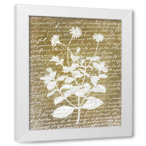 Notes on Floral 1 White Modern Wood Framed Art Print by Kimberly, Allen