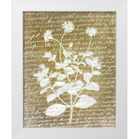 Notes on Floral 1 White Modern Wood Framed Art Print by Kimberly, Allen