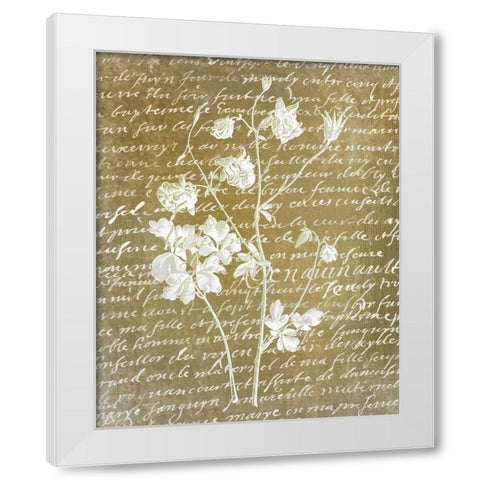 Notes on Floral 2  White Modern Wood Framed Art Print by Kimberly, Allen