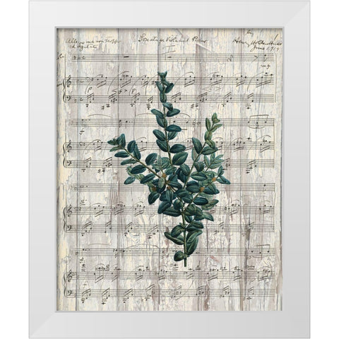 Musical Botanical 3 White Modern Wood Framed Art Print by Kimberly, Allen