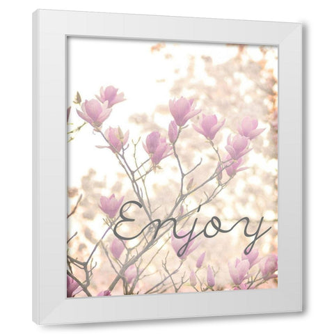 Cherry Blossoms 3 White Modern Wood Framed Art Print by Kimberly, Allen