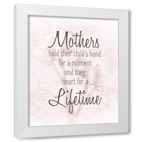 Mothers Hold White Modern Wood Framed Art Print by Kimberly, Allen