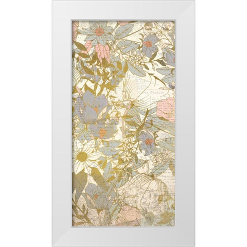 Carte Postale Blooms B White Modern Wood Framed Art Print by Allen, Kimberly