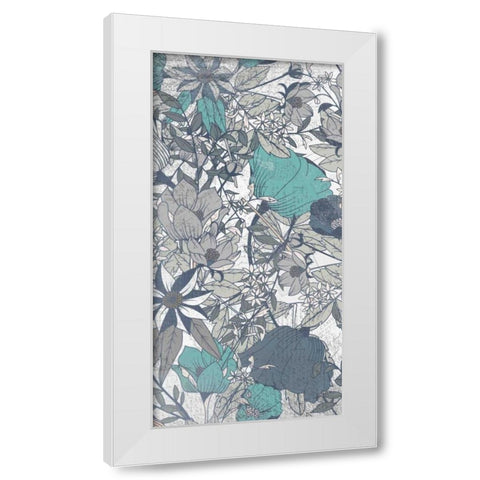 Carte Postale Blooms Mineral 2 White Modern Wood Framed Art Print by Allen, Kimberly