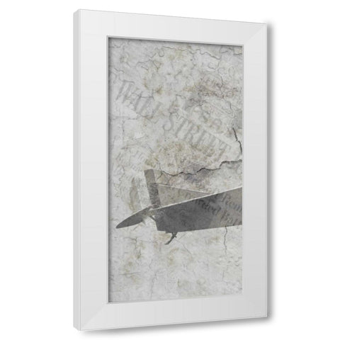 Newspaper Air Travel A White Modern Wood Framed Art Print by Allen, Kimberly