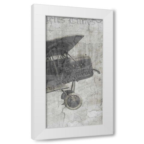Newspaper Air Travel C White Modern Wood Framed Art Print by Allen, Kimberly