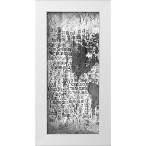 World Tryptich 1 White Modern Wood Framed Art Print by Kimberly, Allen