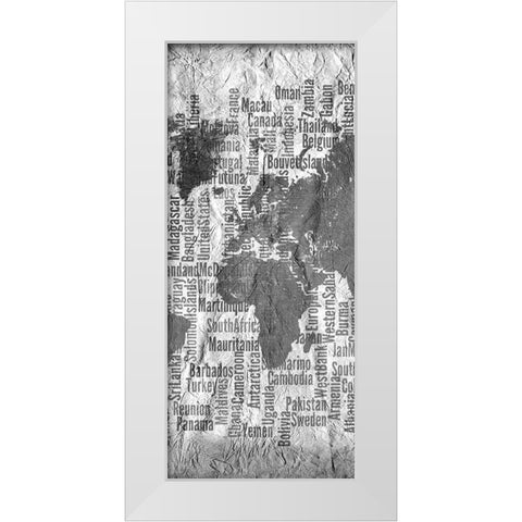 World Tryptich 2 White Modern Wood Framed Art Print by Kimberly, Allen