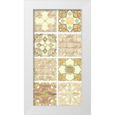 Panel of Tiles 1 White Modern Wood Framed Art Print by Kimberly, Allen