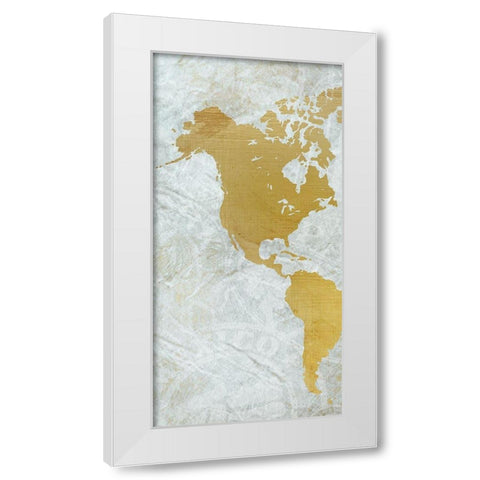 World A White Modern Wood Framed Art Print by Kimberly, Allen