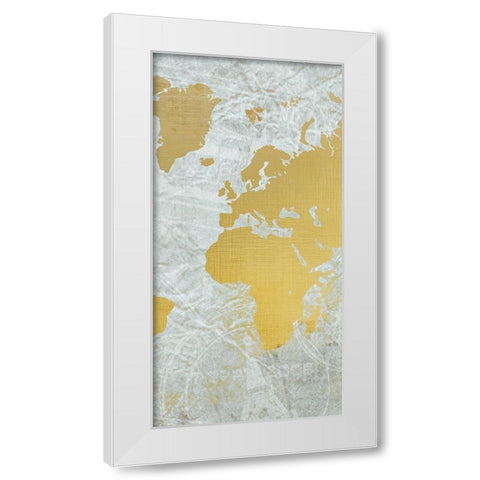 World B White Modern Wood Framed Art Print by Kimberly, Allen