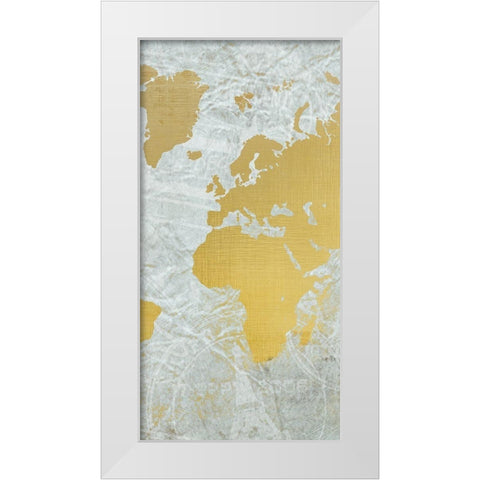 World B White Modern Wood Framed Art Print by Kimberly, Allen