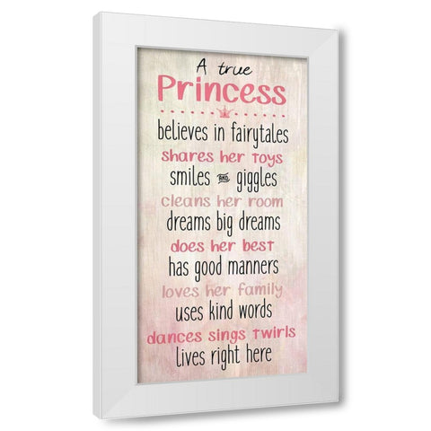 A True Princess White Modern Wood Framed Art Print by Kimberly, Allen