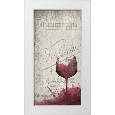 Splashes of Wine White Modern Wood Framed Art Print by Kimberly, Allen