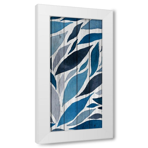 Indigo Leaves 2 White Modern Wood Framed Art Print by Allen, Kimberly
