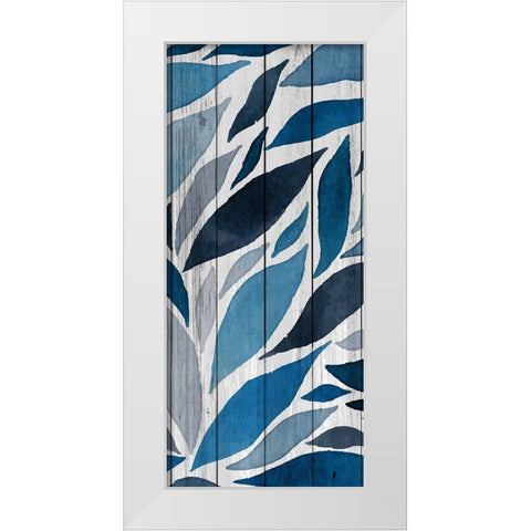 Indigo Leaves 2 White Modern Wood Framed Art Print by Allen, Kimberly