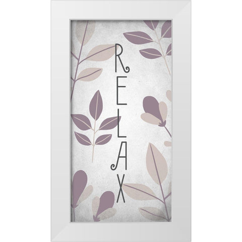 Relax 1 White Modern Wood Framed Art Print by Kimberly, Allen