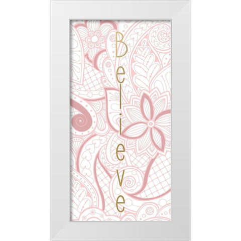 Blush Pink 1 White Modern Wood Framed Art Print by Kimberly, Allen