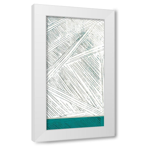 Teal Lined 1 White Modern Wood Framed Art Print by Allen, Kimberly