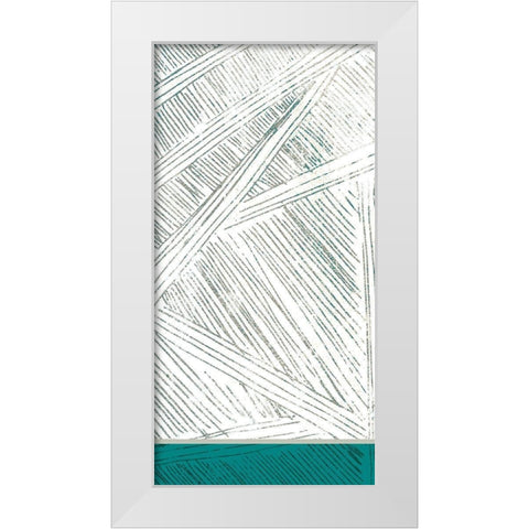 Teal Lined 1 White Modern Wood Framed Art Print by Allen, Kimberly