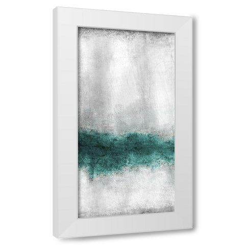Teal Tones Panel A White Modern Wood Framed Art Print by Allen, Kimberly