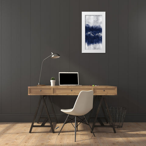 Indigo Tones Panel C White Modern Wood Framed Art Print by Allen, Kimberly