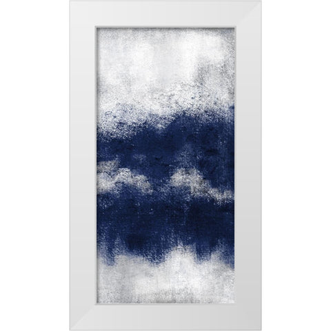 Indigo Tones Panel D White Modern Wood Framed Art Print by Allen, Kimberly