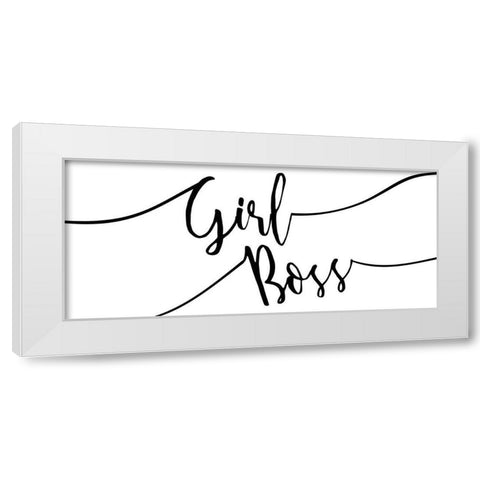 Girl Boss White Modern Wood Framed Art Print by Kimberly, Allen