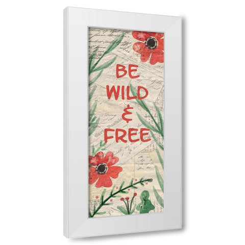 Postcard Flamingo Panel White Modern Wood Framed Art Print by Kimberly, Allen