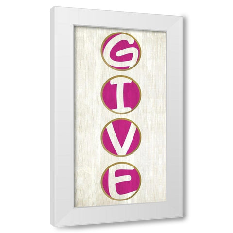 Give Thanks 1 White Modern Wood Framed Art Print by Kimberly, Allen