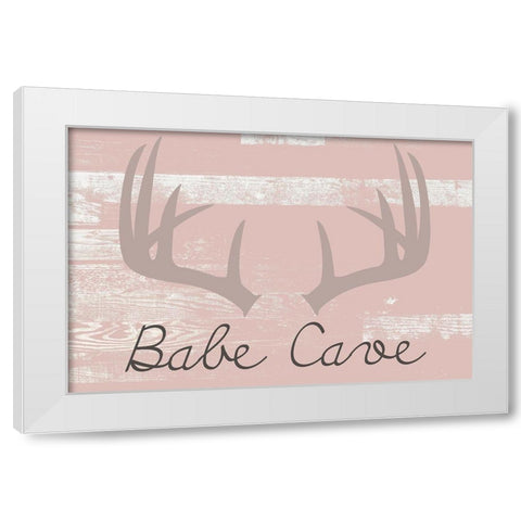 Babe Cave Pink White Modern Wood Framed Art Print by Kimberly, Allen