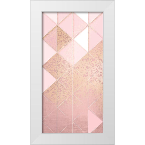 Triangle Blush Panel 1 White Modern Wood Framed Art Print by Kimberly, Allen