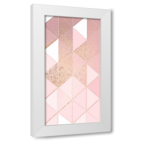 Triangle Blush Panel 2 White Modern Wood Framed Art Print by Kimberly, Allen