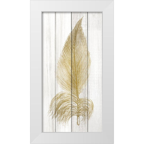 Feather of Gold 2 White Modern Wood Framed Art Print by Kimberly, Allen