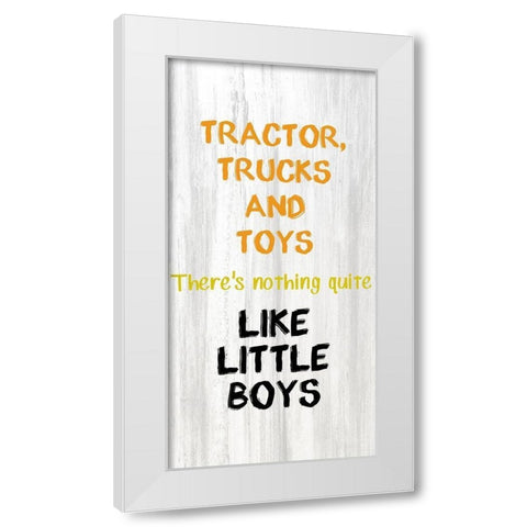 Tractor And Trucks 2 White Modern Wood Framed Art Print by Allen, Kimberly