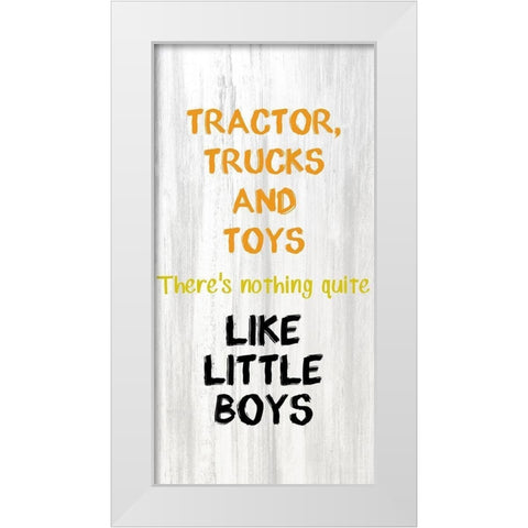 Tractor And Trucks 2 White Modern Wood Framed Art Print by Allen, Kimberly