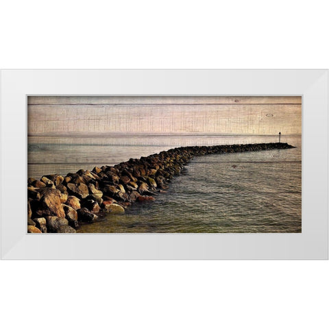 Rock Path White Modern Wood Framed Art Print by Kimberly, Allen
