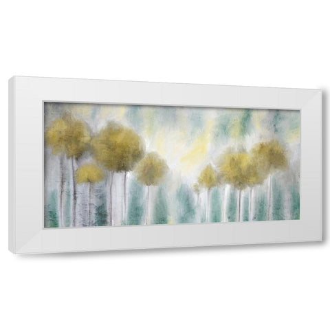 Yellow Grove White Modern Wood Framed Art Print by Kimberly, Allen