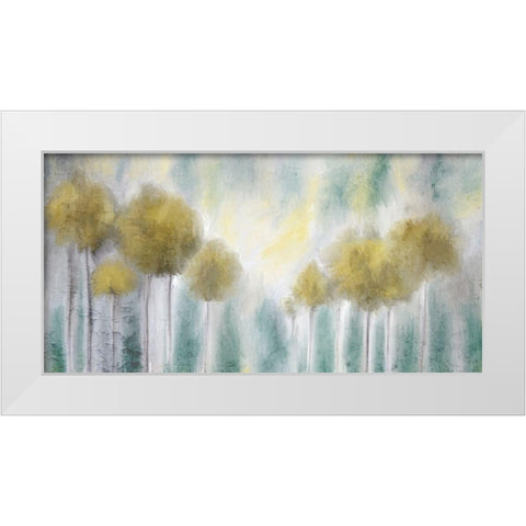 Yellow Grove White Modern Wood Framed Art Print by Kimberly, Allen
