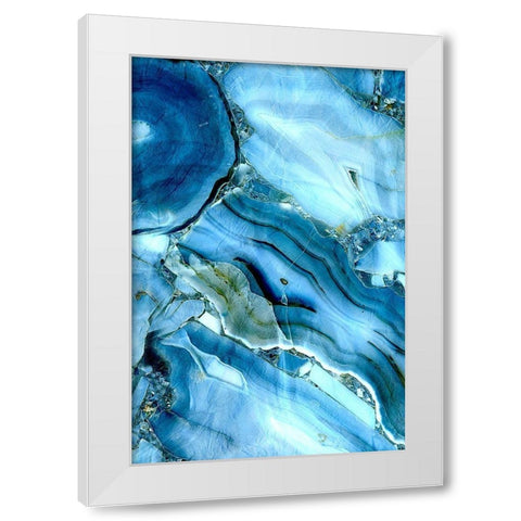 Indigo Streams White Modern Wood Framed Art Print by Kimberly, Allen