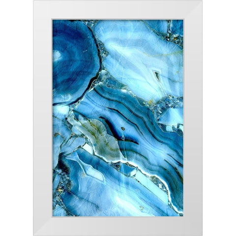 Indigo Streams White Modern Wood Framed Art Print by Kimberly, Allen