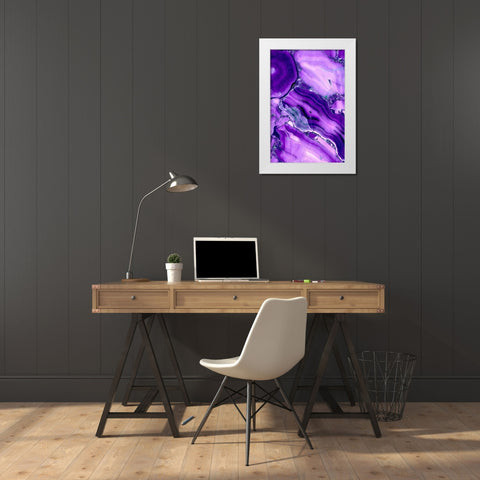Violet Streams White Modern Wood Framed Art Print by Kimberly, Allen